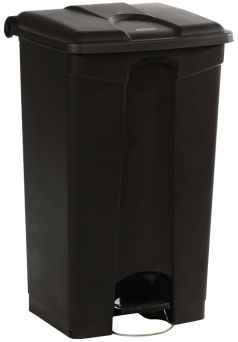 Antibakterieller Treteimer 90L, aus 70% recyceltem Kunststoff Farbe schwarz