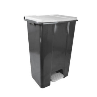 ECO CONTI, mobiler Abfallbehälter mit Pedal 80L grau-weiß