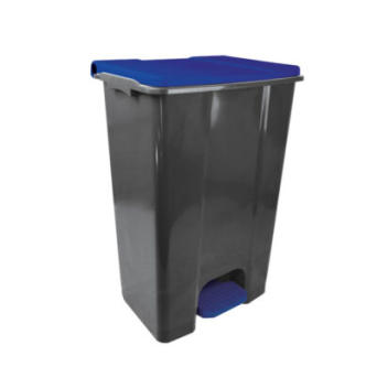 ECO CONTI, mobiler Abfallbehälter mit Pedal 80L grau-blau