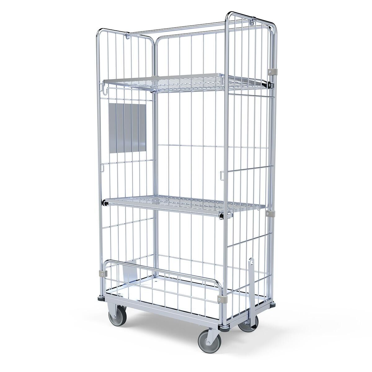 Wäschecontainer mit Kunststoffboden m. Kupplung & Deichsel