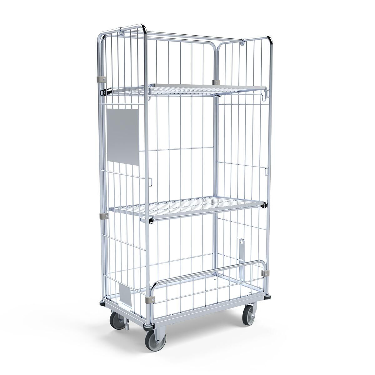 Wäschecontainer mit Kunststoffboden m. Kupplung & Deichsel