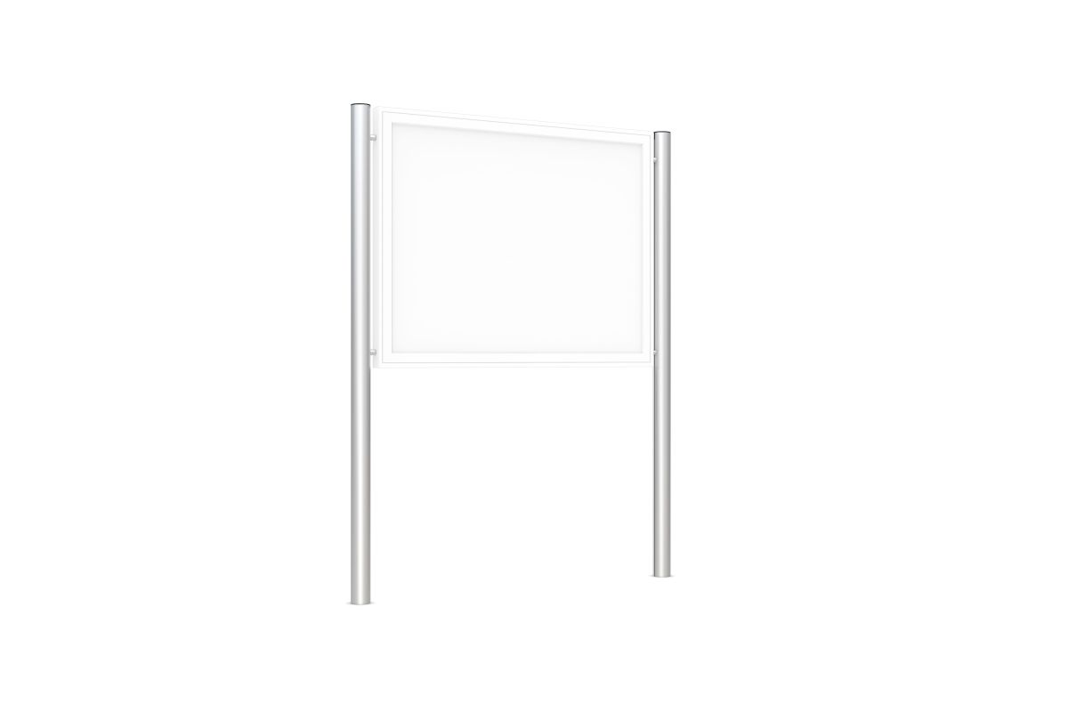 1 Paar Alu-Ständer zum Einbetonieren, Rundrohr 80 mm ø, 2400 mm hoch 1 Paar Alu-Ständer zum Einbetonieren, Rundrohr 80 mm ø, 2400 mm hoch