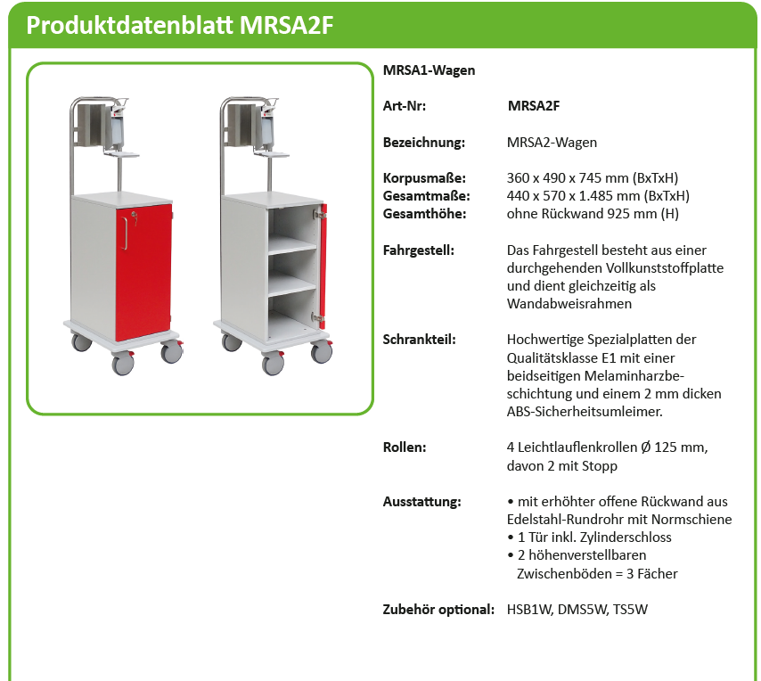 MRSA Infektionswagen/Pflegewagen 