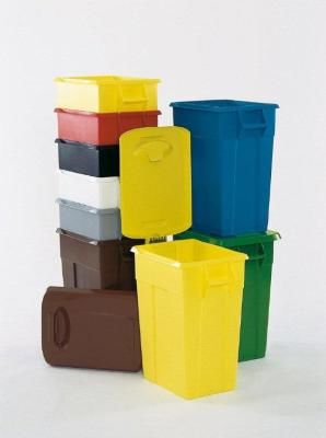 Kunststoff-Wertstoffbehälter mit Scharnierdeckel
