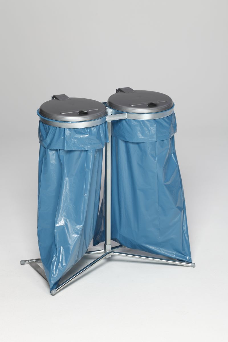 Müllsackständer und Doppel-Abfallsammler - stehend -