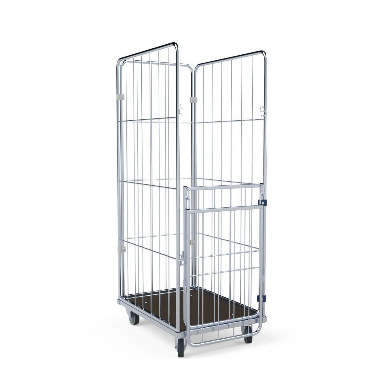 Wäschecontainer 4-seitig mit Holzboden