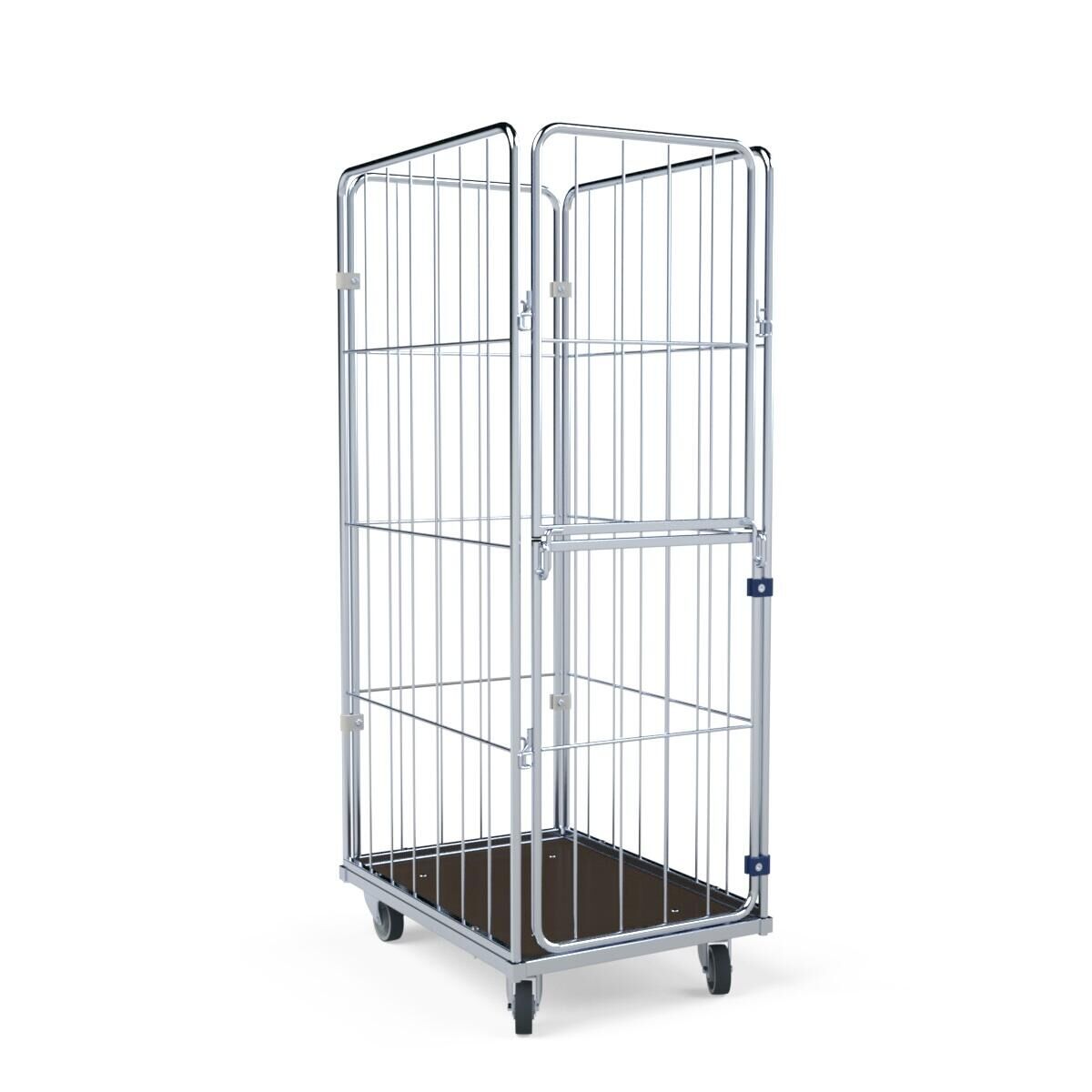 Wäschecontainer 4-seitig mit Holzboden