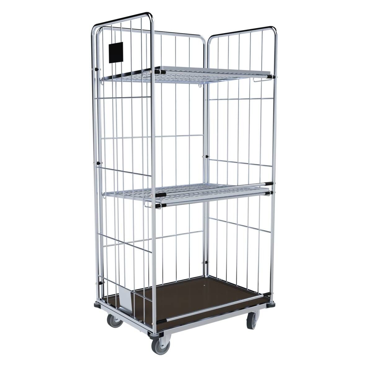 Wäschecontainer 3-seitig mit Holzboden 