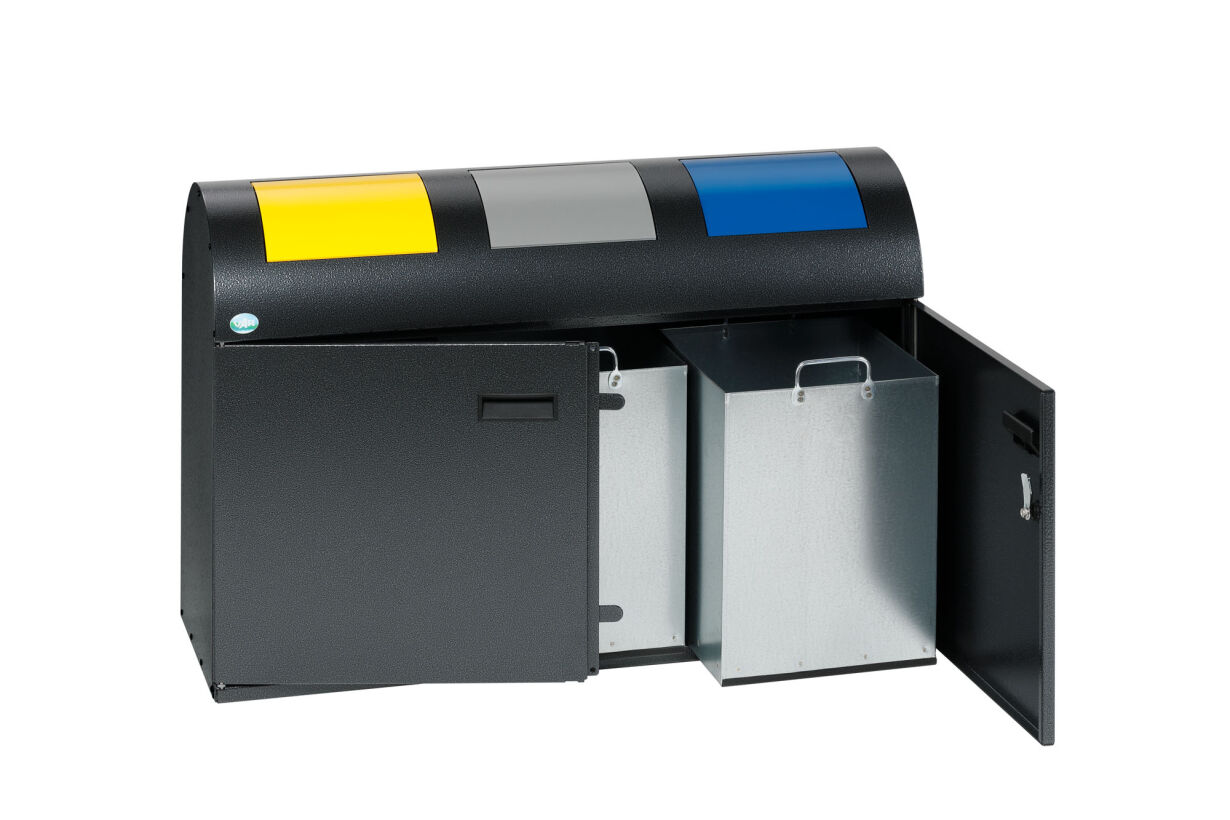 Wertstoffsammelstation mit 3 Inneneinsätzen