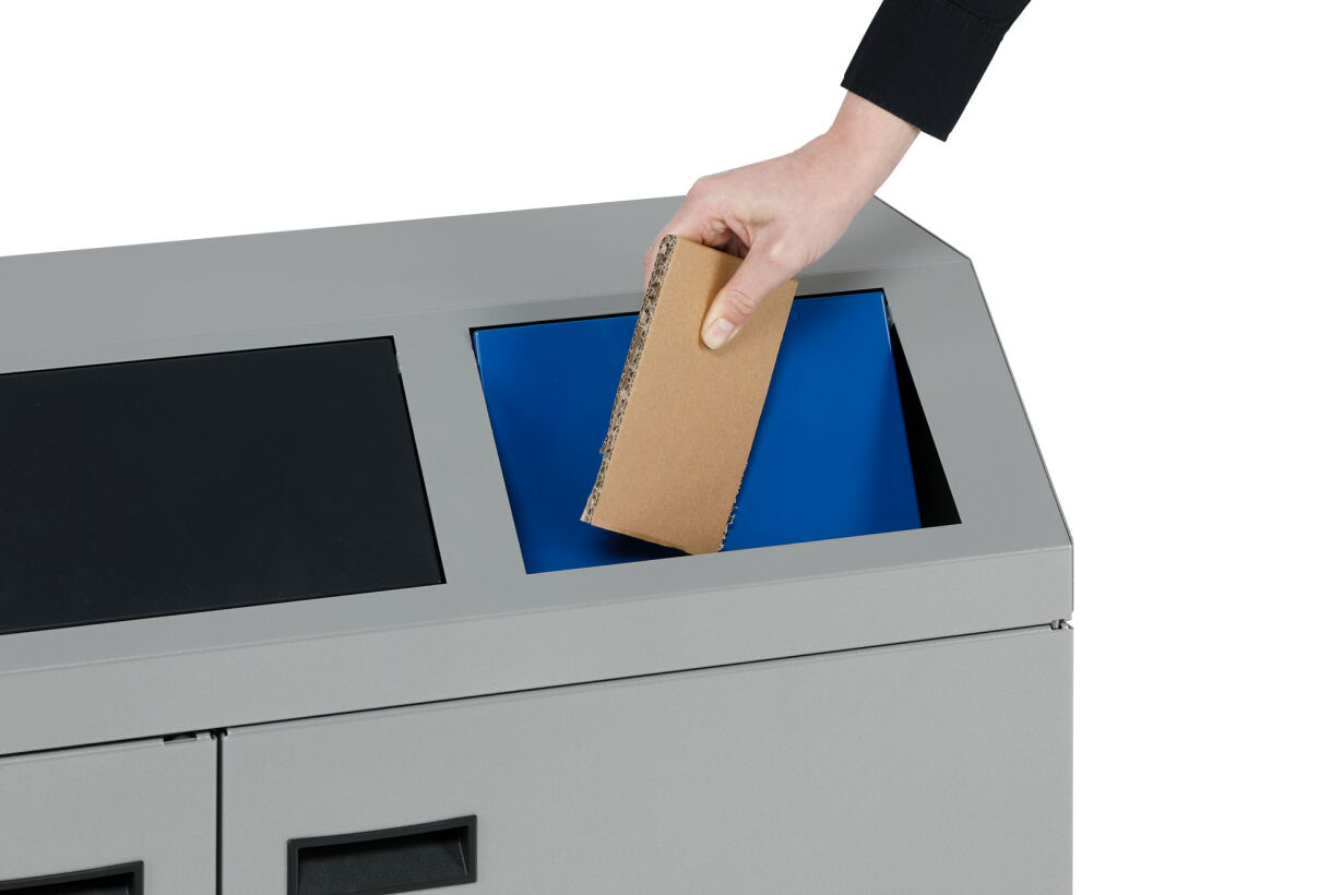Wertstoffsammelstation mit 3 Inneneinsätzen
