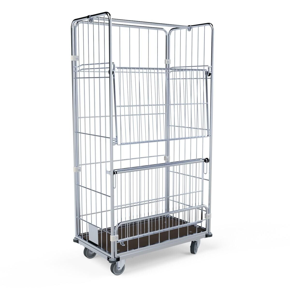 Wäschecontainer 4-seitig mit Holzboden