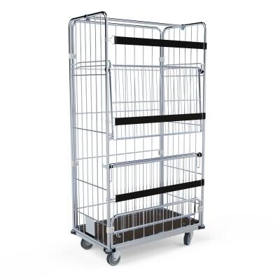 Wäschecontainer 4-seitig mit Holzboden