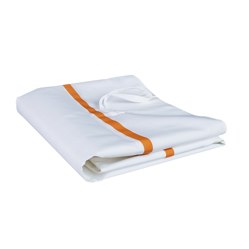 Textil-Wäschesäcke weiß mit farbigem Kennstreifen, 10 Stück