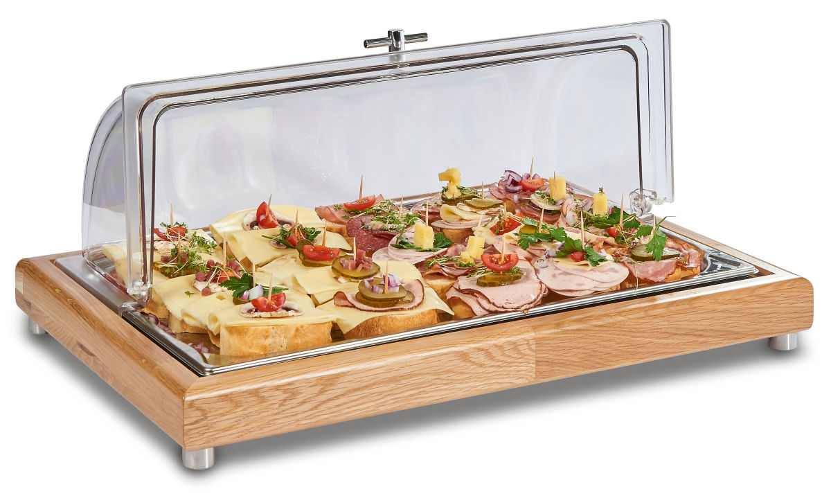 Kühlplatte mit Rolltophaube für Buffet - Gastroqualität