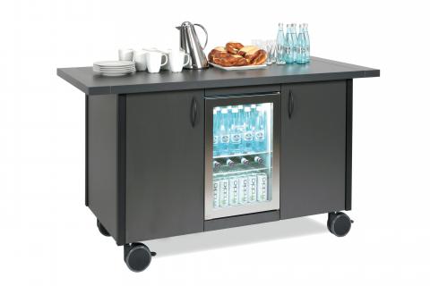 Servicestation mit 2 Flügeltüren und 1 Umluftkühlschrank Servicestation mit 2 Flügeltüren und 1 Umluftkühlschrank
