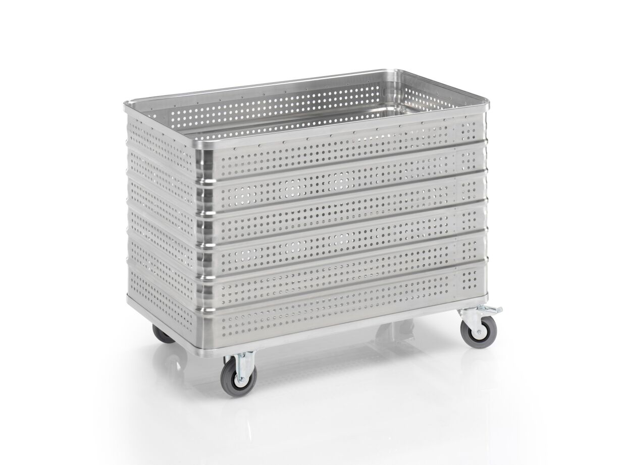 Aluminium-Transportwagen Inhalt 430 Liter. Aluminium-Transportwagen Inhalt 430 Liter.