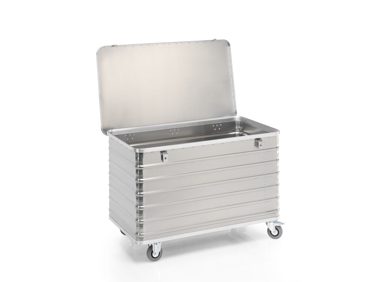 Aluminium-Transportwagen mit Deckel, Volumen 570 Liter