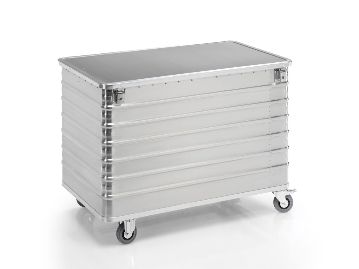 Aluminium-Transportwagen mit Deckel, Volumen 656 Liter