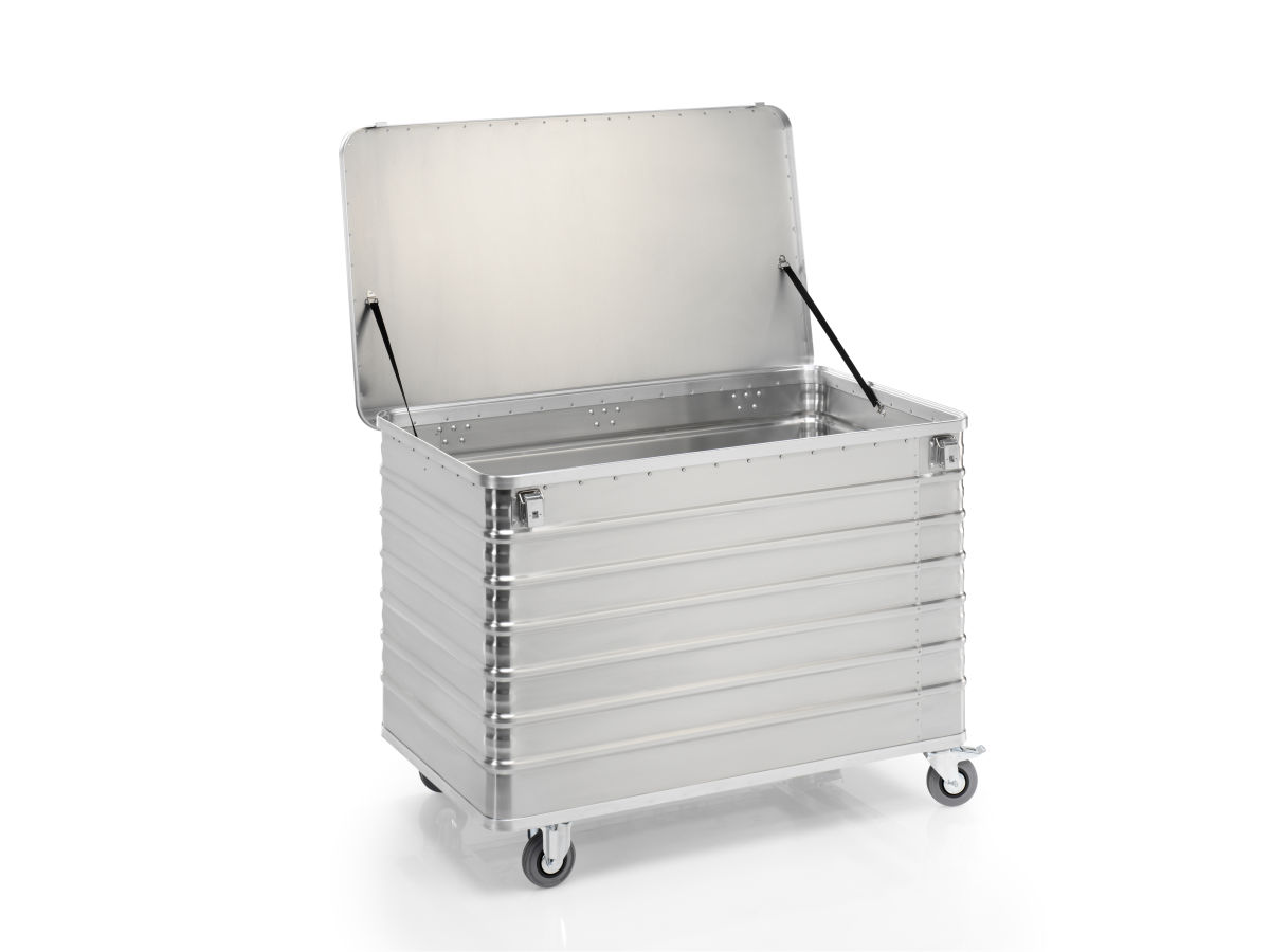 Aluminium-Transportwagen mit Deckel, Volumen 656 Liter