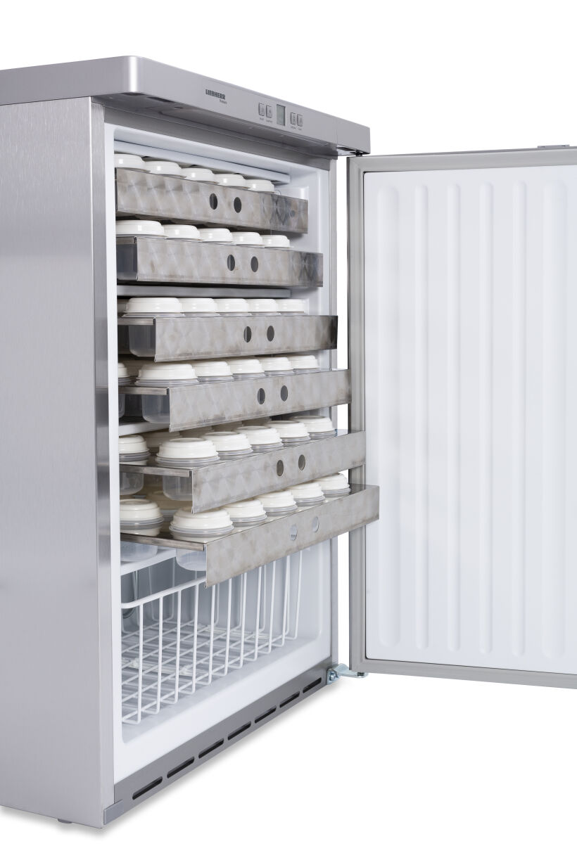 Rückstellproben-Tiefkühlschrank für 120 Proben, Farbe weiß