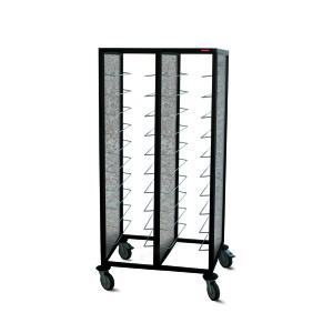 Leichtmetall-Tablettwagen für 20 EN-Tabletts, 2 Abteile nebeneinander Leichtmetall-Tablettwagen für 20 EN-Tabletts, 2 Abteile nebeneinander