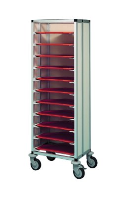 Tablettwagen für Trapeztabletts 480 x 340 mm