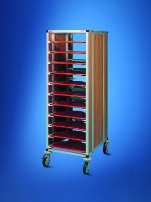 Tablettwagen für Trapeztabletts 480 x 340 mm