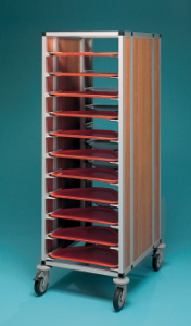 Tablettwagen für Trapeztabletts 480 x 340 mm