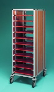 Tablettwagen für Trapeztabletts 480 x 340 mm