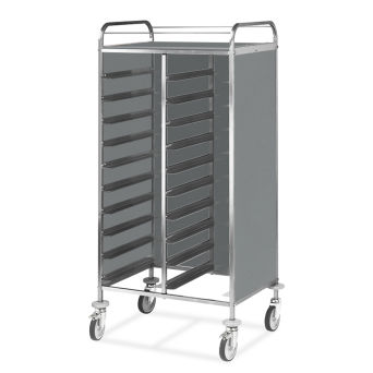 Tablettwagen für 20 EN - Edelstahl