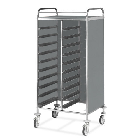 Tablettwagen für 20 EN - Edelstahl