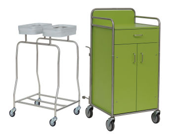 Geschlossener Stationswagen,  koppelbarer Sammler mit 2 Einspannringen