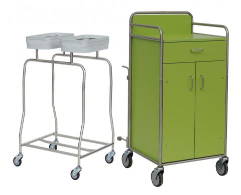 Geschlossener Stationswagen,  koppelbarer Sammler mit 2 Einspannringen