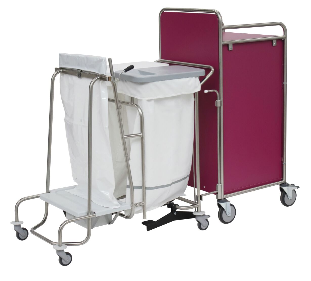 Stationswagen mit koppelbarem 2-fach Sammler und Sammler Genius Plus