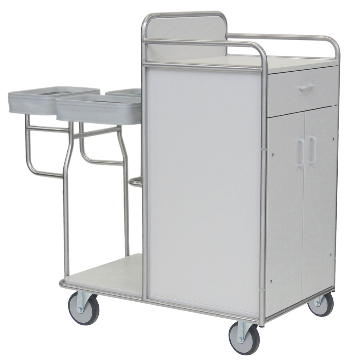 Geschlossener Stationswagen mit 3 Einspannringen 