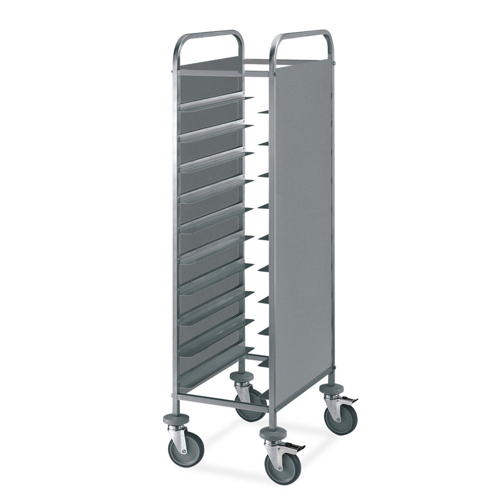 Tablettwagen für 10 GN - Edelstahl Tablettwagen für 10 GN - Edelstahl