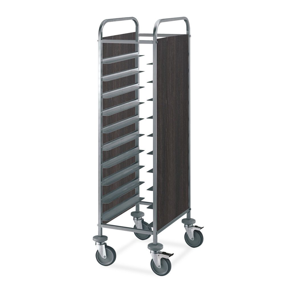 Tablettwagen für 12 EN - Tabak Tablettwagen für 12 EN - Tabak