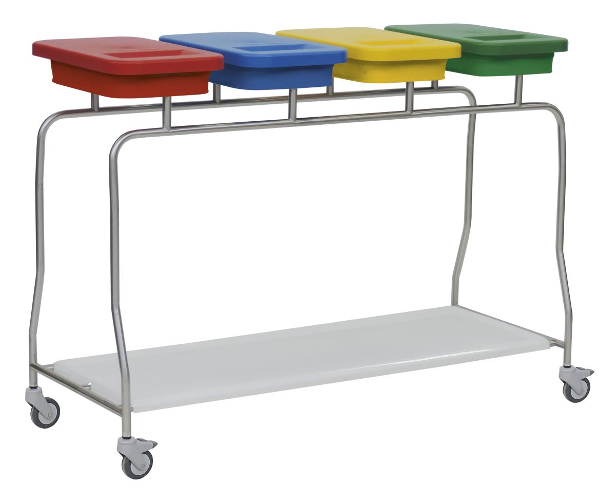 Edelstahl-Abfallsammler für 4 Säcke