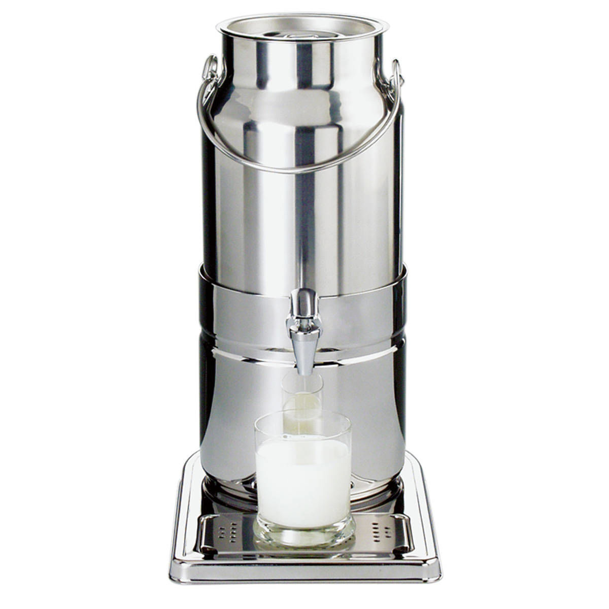 Edelstahl-Milchkanne 5 l mit Zapfhahn Edelstahl-Milchkanne 5 l mit Zapfhahn