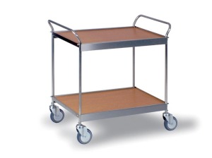 Servier- und Transportwagen mit 2 Borden 785x470mm