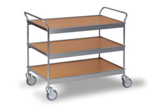 Servier- und Transportwagen mit 3 Borden 990x545mm