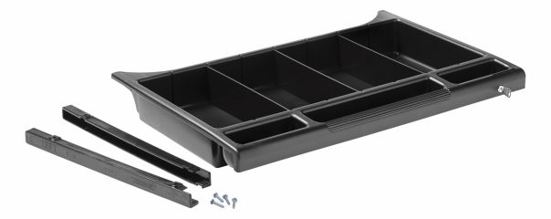 Verschließbare Schublade 75 mm tief, Schwarz Verschließbare Schublade 75 mm tief, Schwarz