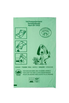 Hundekotbeutel, kompostierbar in grün VE 600 Stück