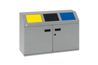 Wertstoffsammelstation mit 3 Inneneinsätzen