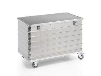 Aluminium-Transportwagen mit Deckel, Volumen 570 Liter