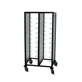 Leichtmetall-Tablettwagen für 18 GN-Tabletts, 2 Abteile nebeneinander