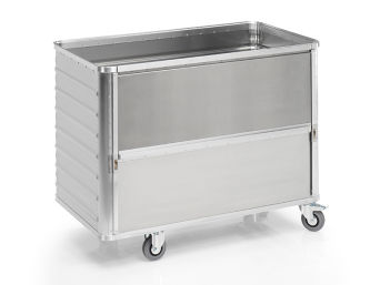 Aluminium-Transportwagen Inhalt 650 Liter mit absenkbarer Seitenwand