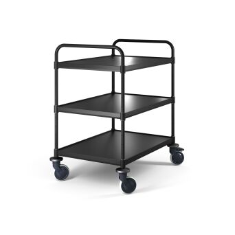 VarioCart Servierwagen 3 Borde 800x600mm schwarz