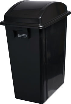 SLIM Abfallbehälter schwarz 40L mit Schwingdeckel schwarz