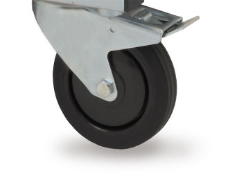 Mehrpreis für Lenkrollensatz 200 mm Bonded-On  mit Gummi-Lauffläche